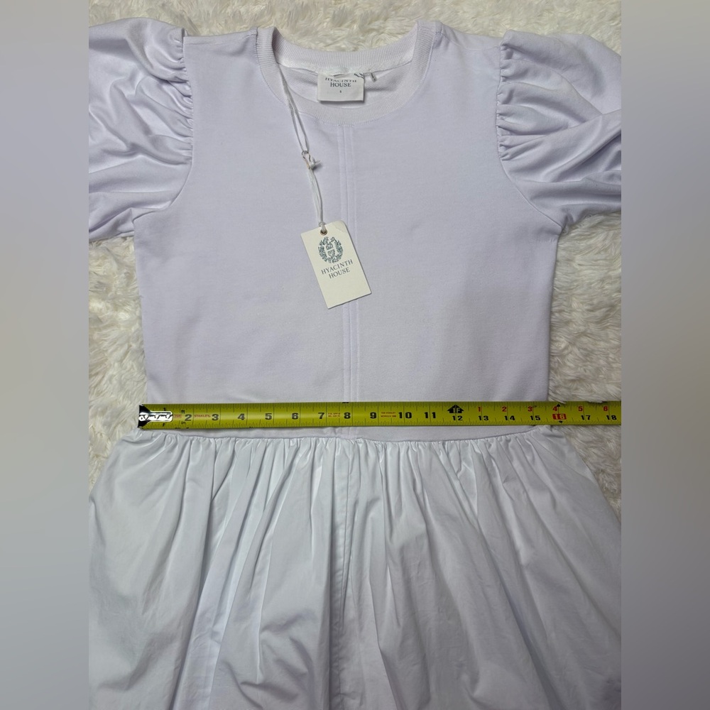 Hyacinth House Tuckernuck Bubble White Puff Sleeve Mini Dress size small NWT - Picture 8 of 10